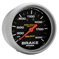 GAUGE, BRAKE PRESS, 2 5/8", 2000PSI, LIQUID FILLED MECH, PRO