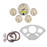 GAUGE KIT, 5 PC, CHEVY CAR 55-56, MPH/FUEL/OILP/WTMP/BAT, AB