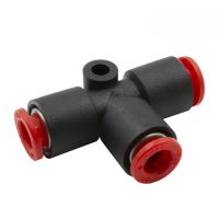 AIR LINE TEE, 3-WAY 1/4" OD QUICK DISCONNECT