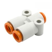 AIR LINE Y-FITTING, 3 WAY 1/4" OD QUICK DISCONNECT