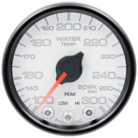GAUGE, WATER TEMP, 2 1/16", 300ºF, STEPPER MOTOR W/PEAK & WA