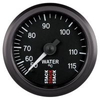 GAUGE, WATER TEMP, MECHANICAL, 52MM, BLACK, 50-115ºC, 3/8" B