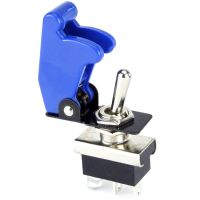 ON/OFF TOGGLE WITH FLIP AIRCRAFT COVER - 25 amp  BLUE