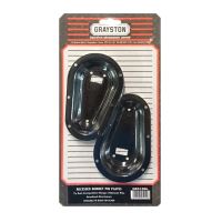 RECESSED BLACK BONNET PIN PLATES (PAIR)