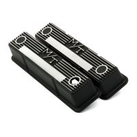 VALVE COVER, M/T SBC, BLACK KRINKLE