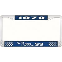 1970 NOVA SS LICENSE PLATE FRAME STYLE 3 BLUE