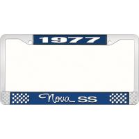 1977 NOVA SS LICENSE PLATE FRAME STYLE 3 BLUE