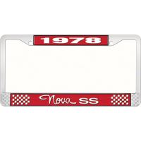 1978 NOVA SS LICENSE PLATE FRAME STYLE 3 RED