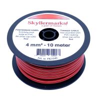 Minirulle förtennad, röd 4 mm², - 10 m