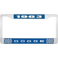 1963 DODGE LICENSE PLATE FRAME - BLUE