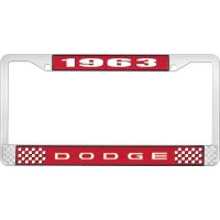 1963 DODGE LICENSE PLATE FRAME - RED