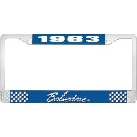 1963 BELVEDERE LICENSE PLATE FRAME - BLUE