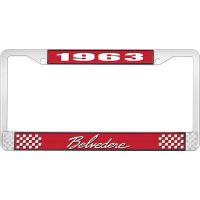 1963 BELVEDERE LICENSE PLATE FRAME - RED