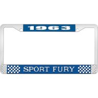 1963 SPORT FURY LICENSE PLATE FRAME - BLUE