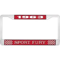 1963 SPORT FURY LICENSE PLATE FRAME - RED
