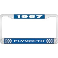 1967 PLYMOUTH LICENSE PLATE FRAME - BLUE