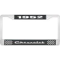1952 CHEVROLET BLACK AND CHROME LICENSE PLATE FRAME WITH WHI