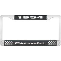 1954 CHEVROLET BLACK AND CHROME LICENSE PLATE FRAME WITH WHI