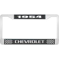 1954 CHEVROLET BLACK AND CHROME LICENSE PLATE FRAME WITH WHI