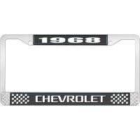 1968 CHEVROLET BLACK AND CHROME LICENSE PLATE FRAME WITH WHI