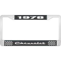 1978 CHEVROLET BLACK AND CHROME LICENSE PLATE FRAME WITH WHI