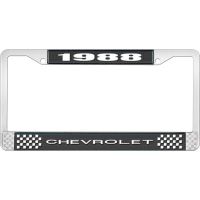 1988 CHEVROLET BLACK AND CHROME LICENSE PLATE FRAME WITH WHI