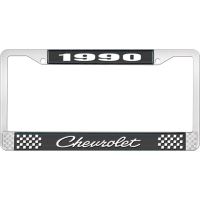 1990 CHEVROLET BLACK AND CHROME LICENSE PLATE FRAME WITH WHI