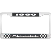 1990 CHEVROLET BLACK AND CHROME LICENSE PLATE FRAME WITH WHI