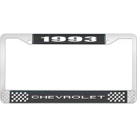 1993 CHEVROLET BLACK AND CHROME LICENSE PLATE FRAME WITH WHI