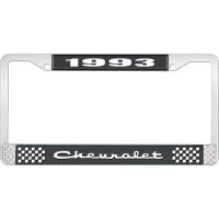 1993 CHEVROLET BLACK AND CHROME LICENSE PLATE FRAME WITH WHI