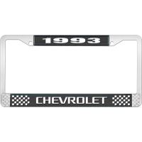 1993 CHEVROLET BLACK AND CHROME LICENSE PLATE FRAME WITH WHI