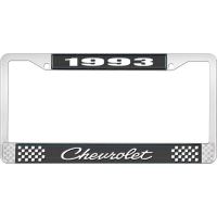 1993 CHEVROLET BLACK AND CHROME LICENSE PLATE FRAME WITH WHI
