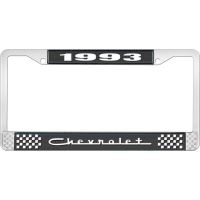 1993 CHEVROLET BLACK AND CHROME LICENSE PLATE FRAME WITH WHI