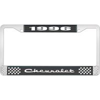 1996 CHEVROLET BLACK AND CHROME LICENSE PLATE FRAME WITH WHI