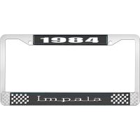 1984 IMPALA BLACK AND CHROME LICENSE PLATE FRAME WITH WHITE