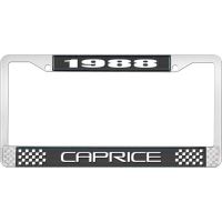 1988 CAPRICE BLACK AND CHROME LICENSE PLATE FRAME WITH WHITE
