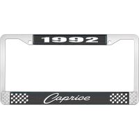 1992 CAPRICE BLACK AND CHROME LICENSE PLATE FRAME WITH WHITE