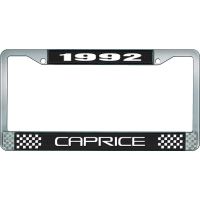 1992 CAPRICE BLACK AND CHROME LICENSE PLATE FRAME WITH WHITE