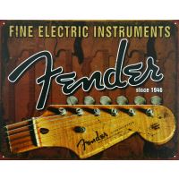 Plåtskylt / Fender instrument