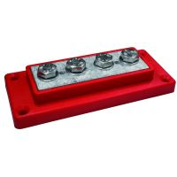 Kopplingsplint 4 x M8 Röd