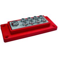 Kopplingsplint 1xM8 + 8xM6 Röd